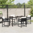 Afuera Living 5 Piece Poly Rattan Garden Dining Set in Black