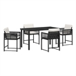 Afuera Living 5 Piece Poly Rattan Garden Dining Set in Black