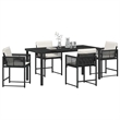 Afuera Living 5 Piece Poly Rattan Garden Dining Set in Black