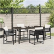 Afuera Living 5 Piece Poly Rattan Garden Dining Set in Black