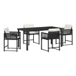 Afuera Living 5 Piece Poly Rattan Garden Dining Set in Black