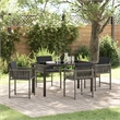 Afuera Living Contemporary 5 Piece Poly Rattan Garden Dining Set in Gray