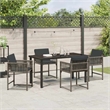 Afuera Living Contemporary 5 Piece Poly Rattan Garden Dining Set in Gray