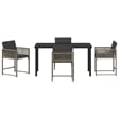 Afuera Living Contemporary 5 Piece Poly Rattan Garden Dining Set in Gray