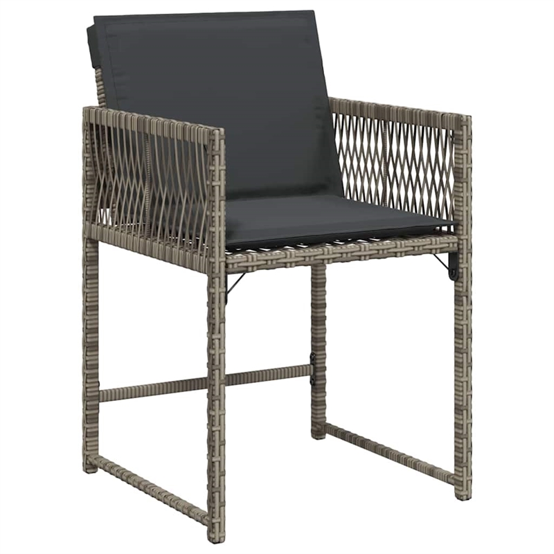 Afuera Living Contemporary 5 Piece Poly Rattan Garden Dining Set in Gray