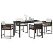Afuera Living 5 Piece Poly Rattan Garden Dining Set in Brown