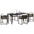 Afuera Living 5 Piece Poly Rattan Garden Dining Set in Brown