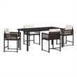 Afuera Living 5 Piece Poly Rattan Garden Dining Set in Brown