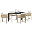 Afuera Living 5 Piece Poly Rattan Garden Dining Set in Beige