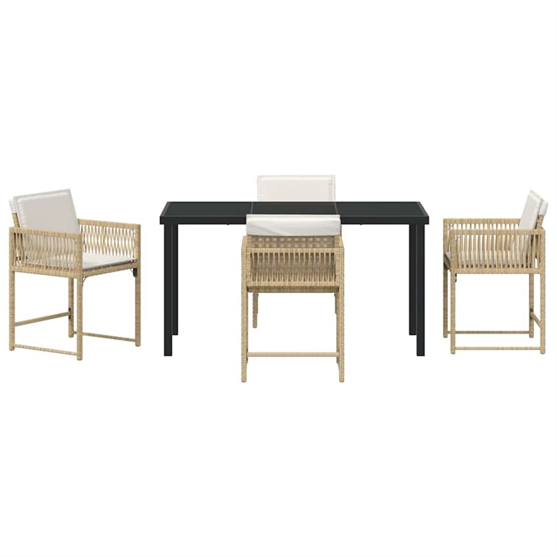 Afuera Living 5 Piece Poly Rattan Garden Dining Set in Beige