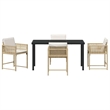 Afuera Living 5 Piece Poly Rattan Garden Dining Set in Beige
