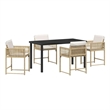 Afuera Living 5 Piece Poly Rattan Garden Dining Set in Beige