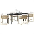 Afuera Living 5 Piece Poly Rattan Garden Dining Set in Beige