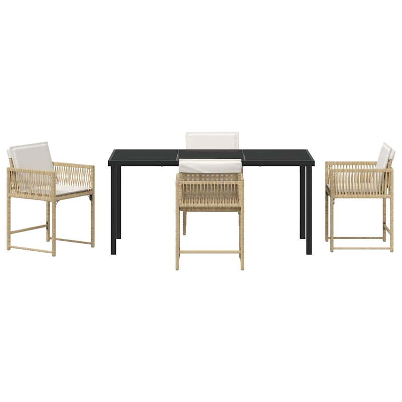 Afuera Living 5 Piece Poly Rattan Garden Dining Set in Beige