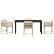 Afuera Living 5 Piece Poly Rattan Garden Dining Set in Beige