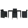 Afuera Living 5 Piece Poly Rattan Garden Dining Set in Black