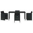 Afuera Living 5 Piece Poly Rattan Garden Dining Set in Black