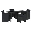Afuera Living 5 Piece Poly Rattan Garden Dining Set in Black