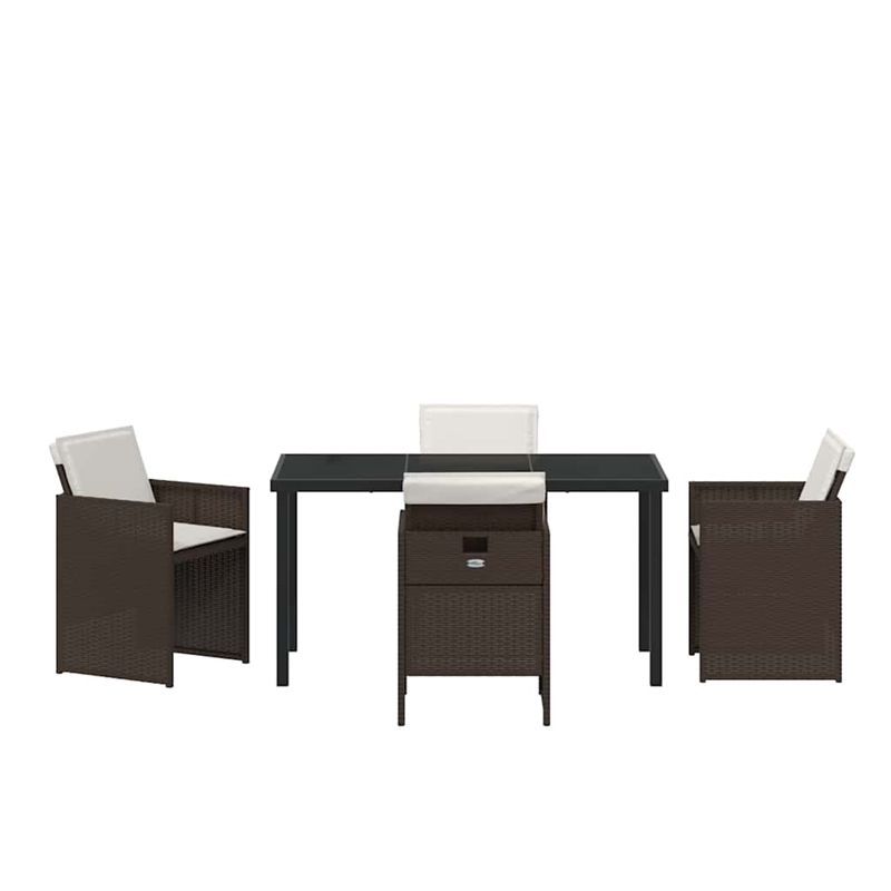Afuera Living 5 Piece Poly Rattan Garden Dining Set in Brown