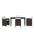 Afuera Living 5 Piece Poly Rattan Garden Dining Set in Brown
