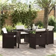 Afuera Living 5 Piece Poly Rattan Garden Dining Set in Brown