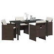 Afuera Living 5 Piece Poly Rattan Garden Dining Set in Brown