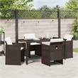 Afuera Living 5 Piece Poly Rattan Garden Dining Set in Brown