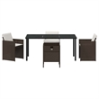 Afuera Living 5 Piece Poly Rattan Garden Dining Set in Brown