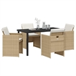 Afuera Living 5 Piece Poly Rattan Garden Dining Set in Beige