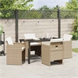 Afuera Living 5 Piece Poly Rattan Garden Dining Set in Beige