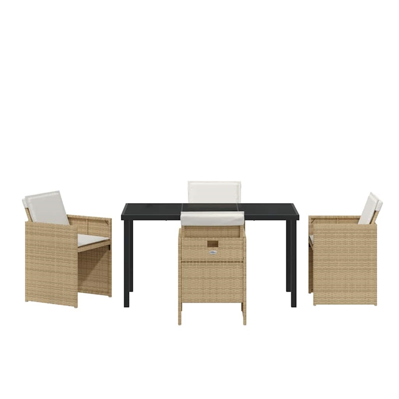 Afuera Living 5 Piece Poly Rattan Garden Dining Set in Beige