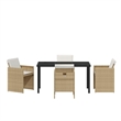 Afuera Living 5 Piece Poly Rattan Garden Dining Set in Beige