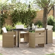 Afuera Living 5 Piece Poly Rattan Garden Dining Set in Beige
