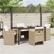 Afuera Living 5 Piece Poly Rattan Garden Dining Set in Beige