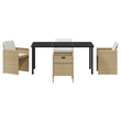Afuera Living 5 Piece Poly Rattan Garden Dining Set in Beige