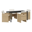 Afuera Living 5 Piece Poly Rattan Garden Dining Set in Beige