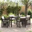 Afuera Living 5 Piece Poly Rattan Garden Dining Set in Brown