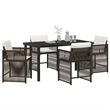 Afuera Living 5 Piece Poly Rattan Garden Dining Set in Brown