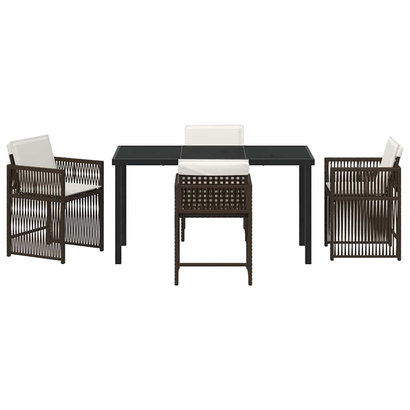 Afuera Living 5 Piece Poly Rattan Garden Dining Set in Brown