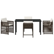 Afuera Living 5 Piece Poly Rattan Garden Dining Set in Brown