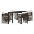 Afuera Living 5 Piece Poly Rattan Garden Dining Set in Brown