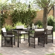 Afuera Living 5 Piece Poly Rattan Garden Dining Set in Brown