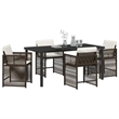 Afuera Living 5 Piece Poly Rattan Garden Dining Set in Brown