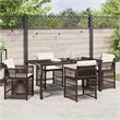 Afuera Living 5 Piece Poly Rattan Garden Dining Set in Brown
