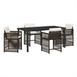 Afuera Living 5 Piece Poly Rattan Garden Dining Set in Brown
