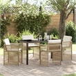 Afuera Living 5 Piece Poly Rattan Garden Dining Set in Beige