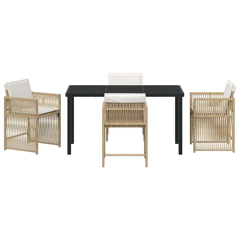 Afuera Living 5 Piece Poly Rattan Garden Dining Set in Beige