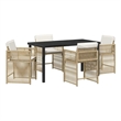 Afuera Living 5 Piece Poly Rattan Garden Dining Set in Beige