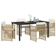 Afuera Living 5 Piece Poly Rattan Garden Dining Set in Beige