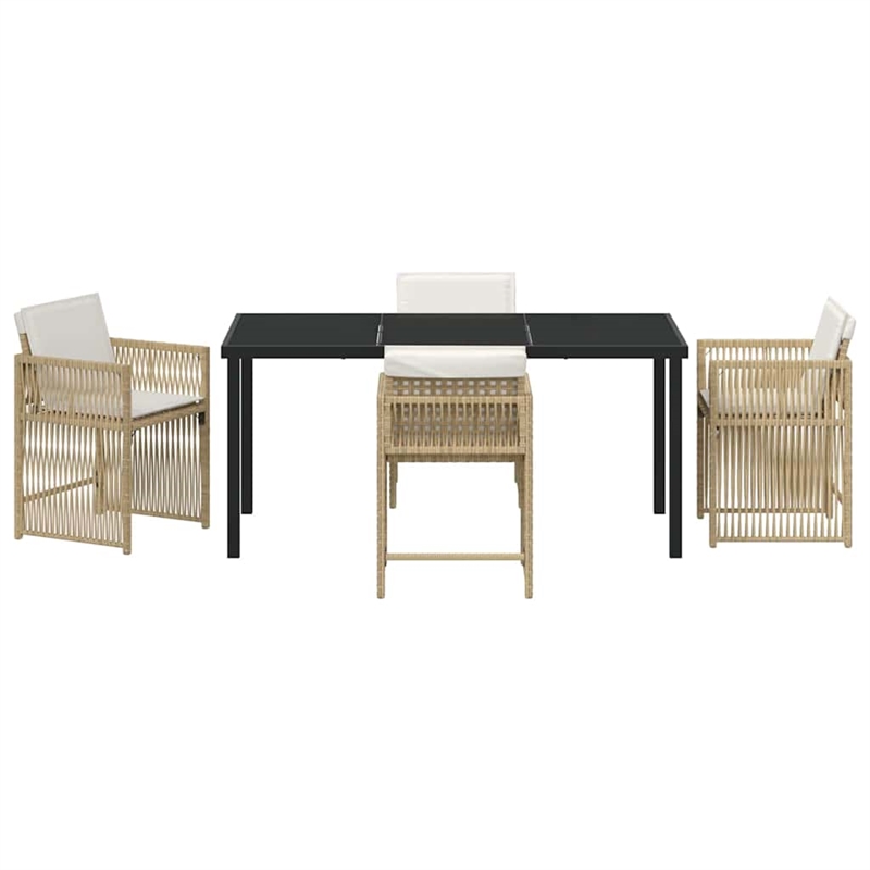 Afuera Living 5 Piece Poly Rattan Garden Dining Set in Beige